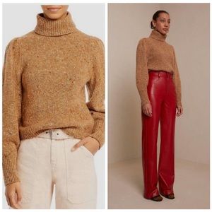 TANGERINE / ORANGE SWEATER - orange cowl turtle neck sweater from ALC